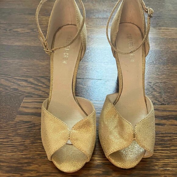 Chelsea Crew Lola heels in gold, size 40 - Picture 3 of 7